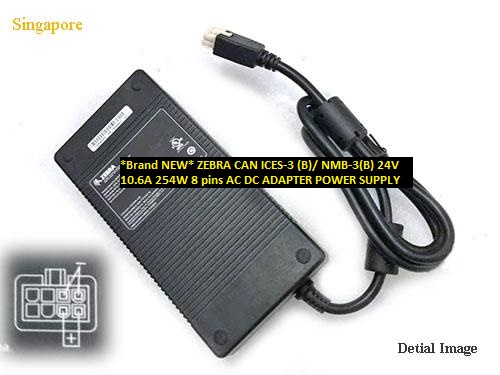 *Brand NEW* 8 pins ZEBRA 254W 24V 10.6A CAN ICES-3 (B)/ NMB-3(B) 8 pins AC DC ADAPTER POWER SUPPLY - Click Image to Close